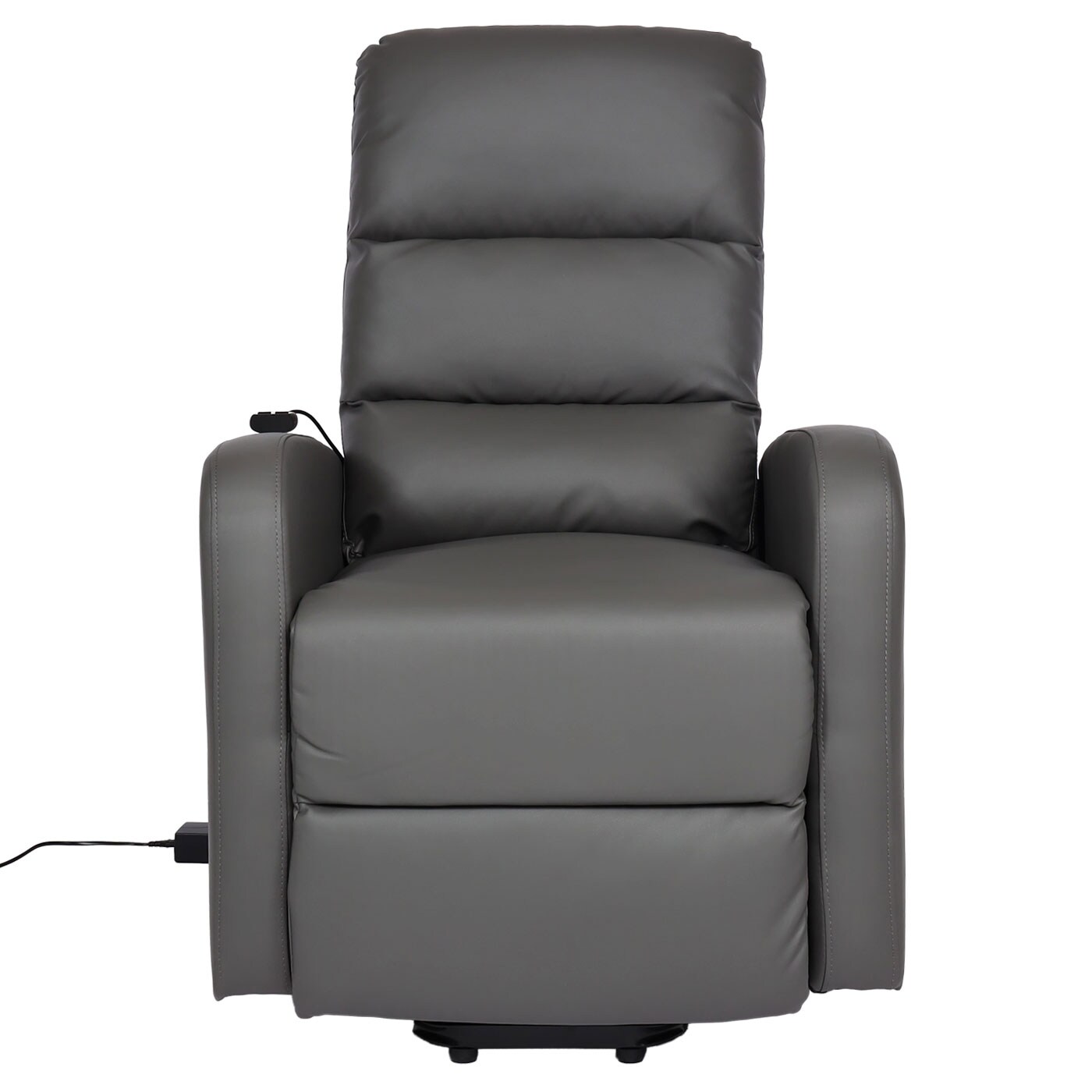 Fernsehsessel MCW-K62, Sessel Relaxsessel TV-Sessel Liege, Liegefunktion Aufstehhilfe, Metall Kunstleder ~ grau