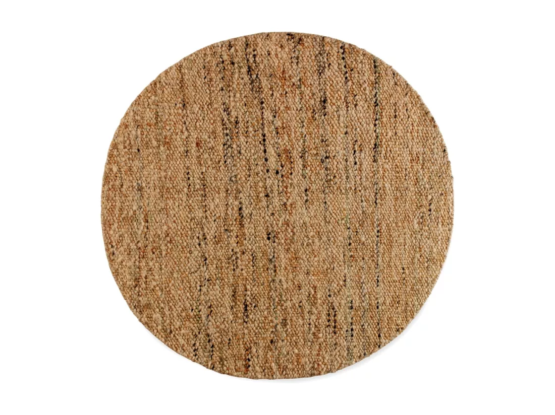 Tapis en jute et laine 120 cm diam.