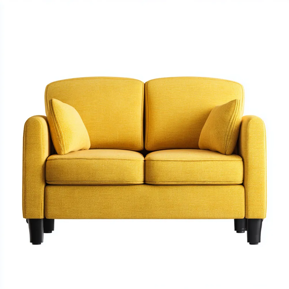2-Sitzer-Sofa Stoff 140x85x88 cm – Gelb – Modernes Design