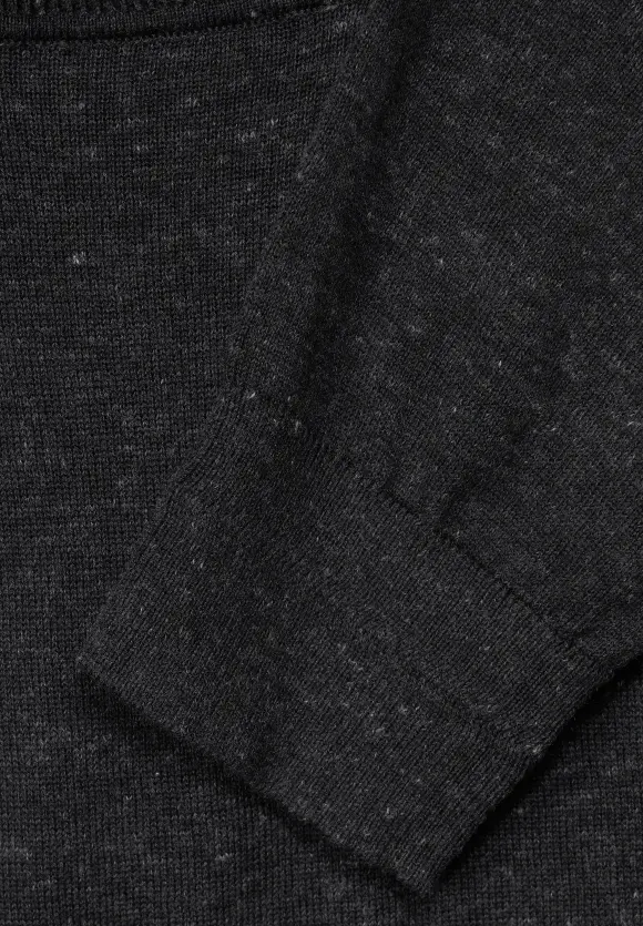 Basic Rollkragen Pullover - anthra grey melange