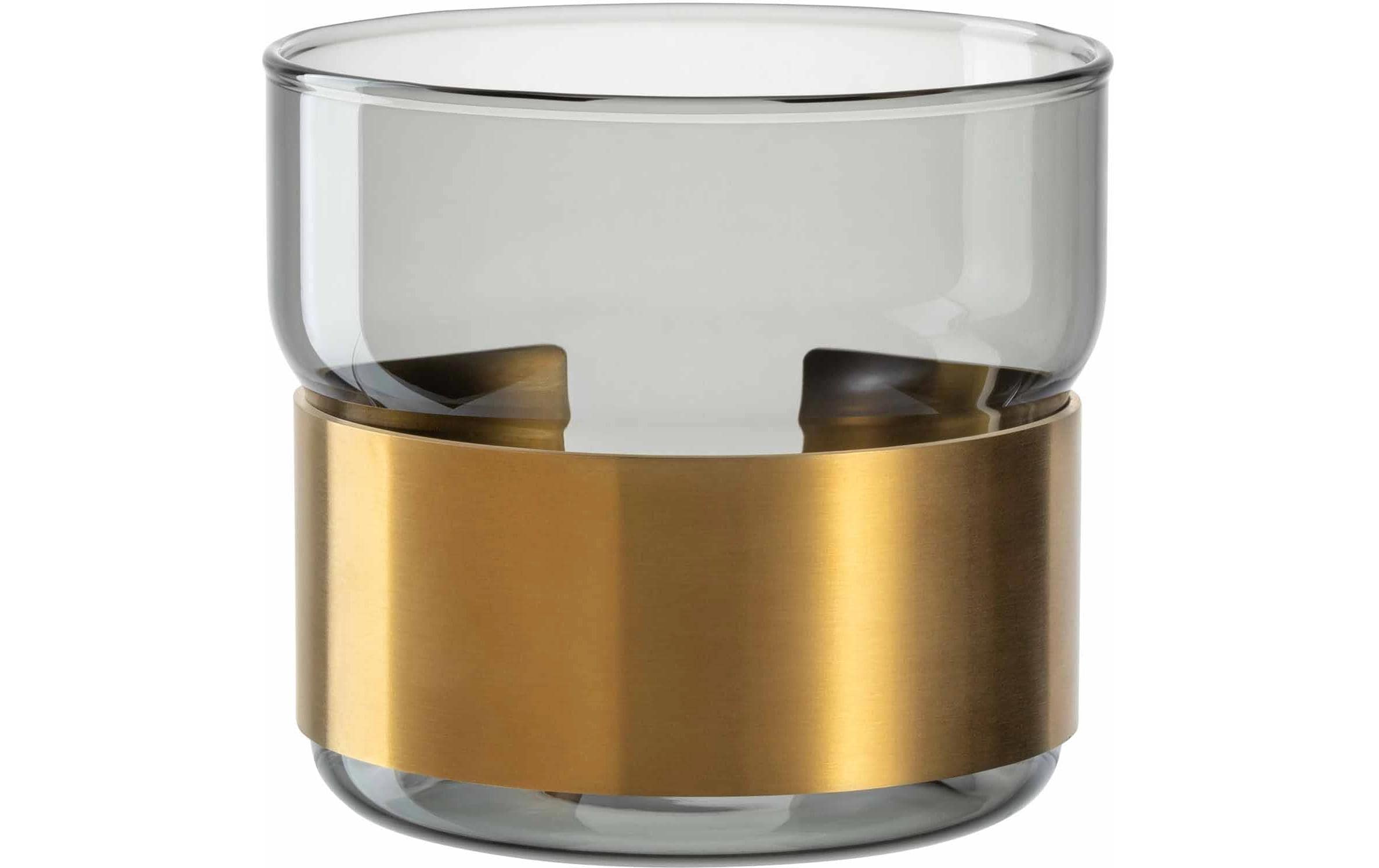 Tischlicht Silenzio 19 cm, Gold/TransparentTeelichthalter