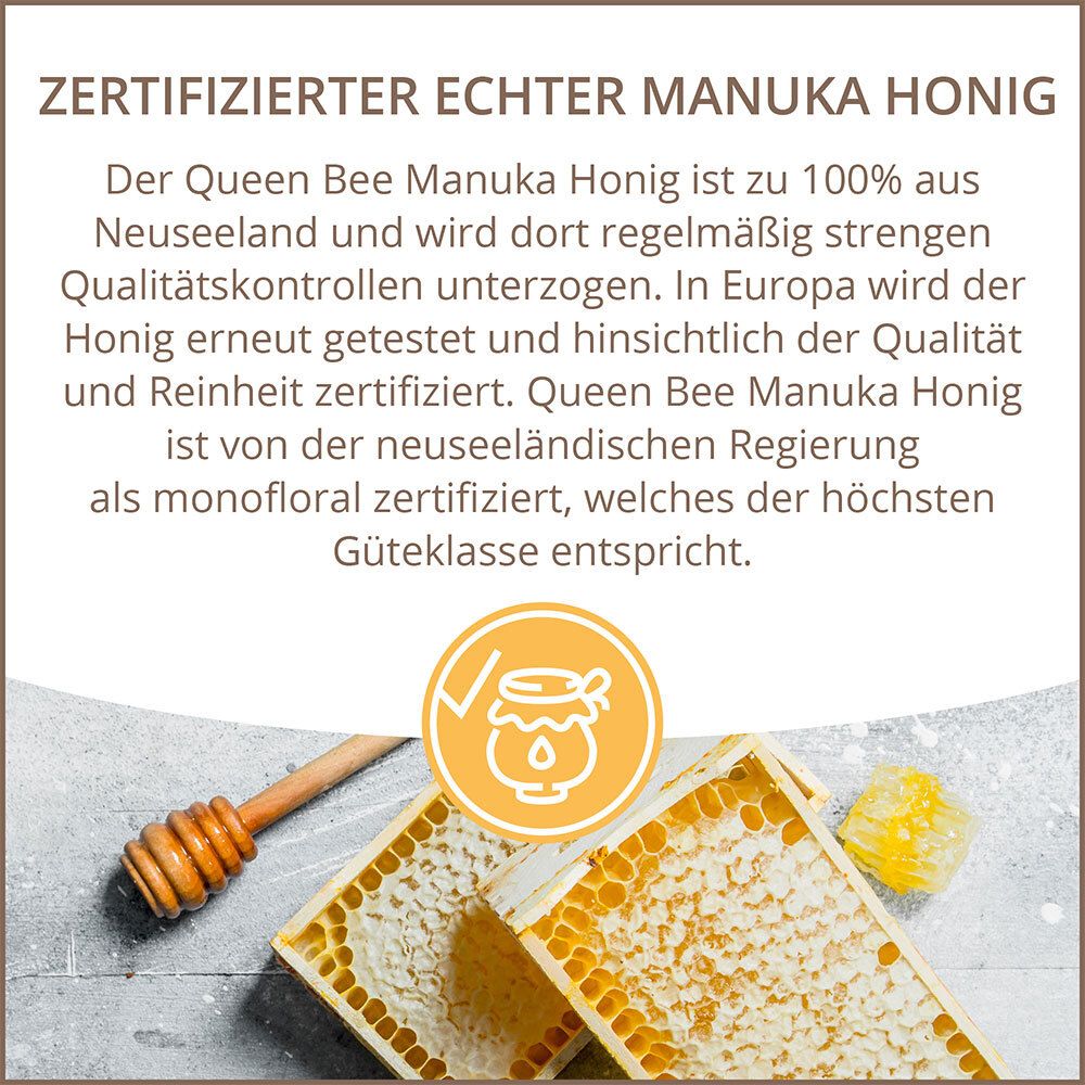 NZ QueenBee MANUKA HONIG MGO 400+ 250G