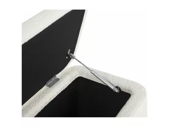 PISTACHE - Bout de lit avec rangement en tissu bouclette - Blanc