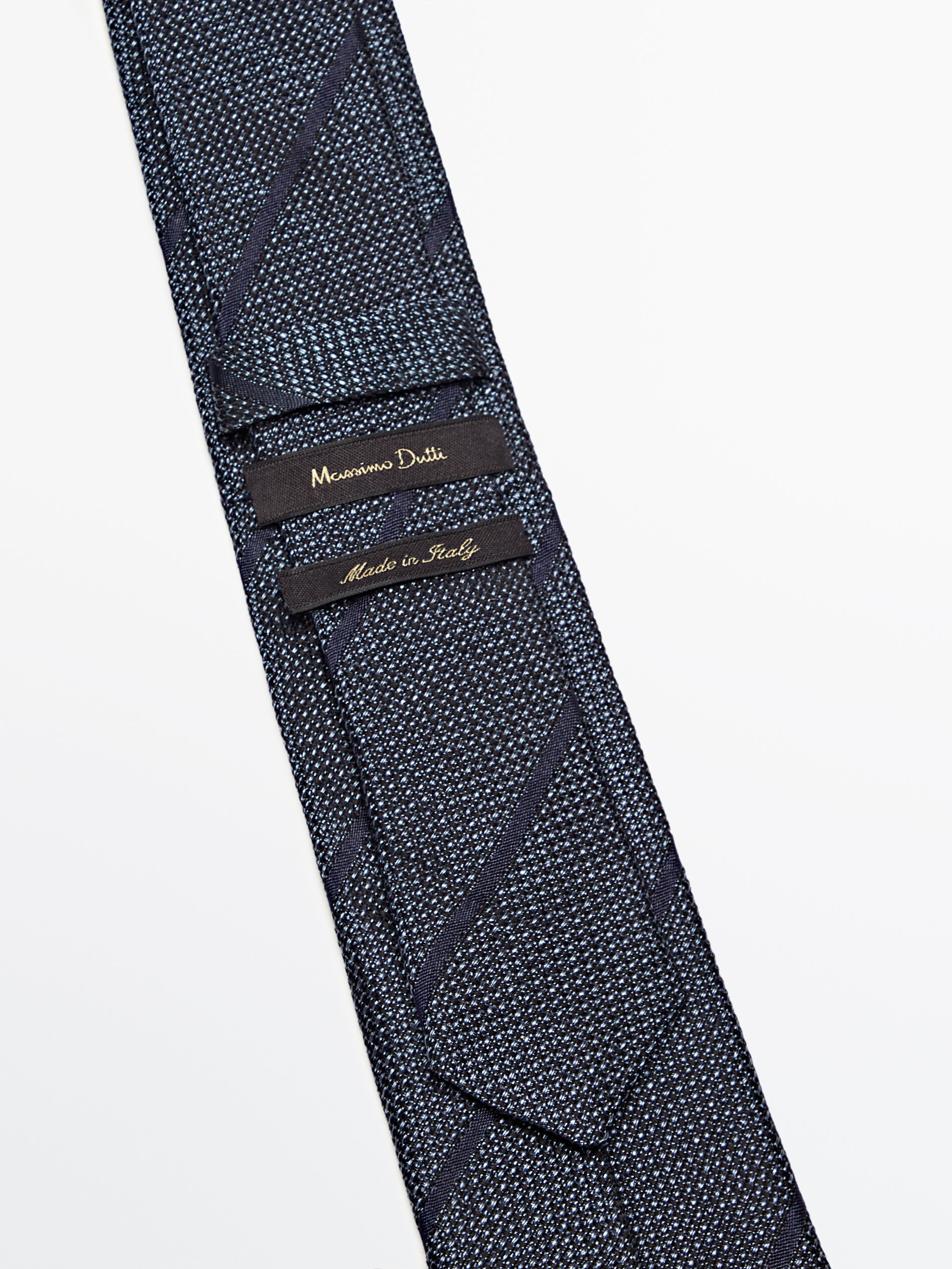 Corbata raias mezcla algodón seda - AZUL
