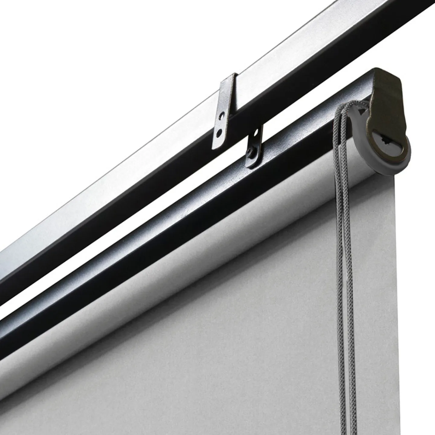 Lot de 3 stores enrouleurs L.124 x H. 225 CM pour pergola gris clair