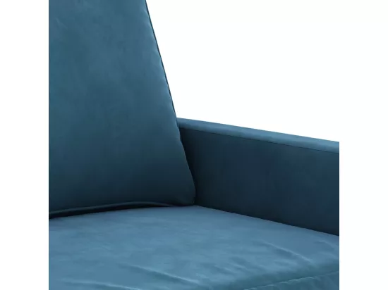 Ensemble de canapés 3 pièces avec coussins bleu velours