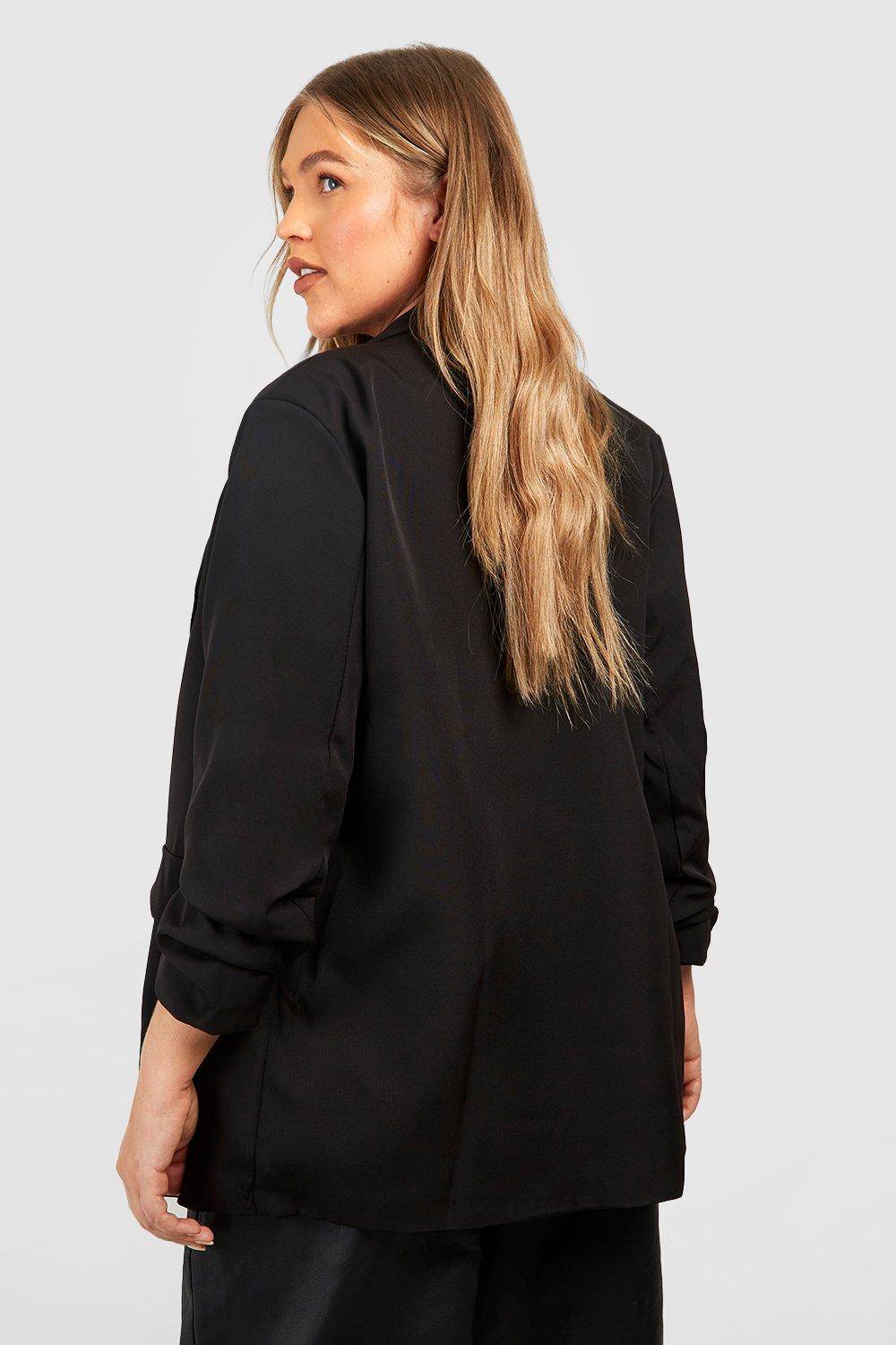 boohoo Plus Blazer à Détails de Revers et Manches Froncées