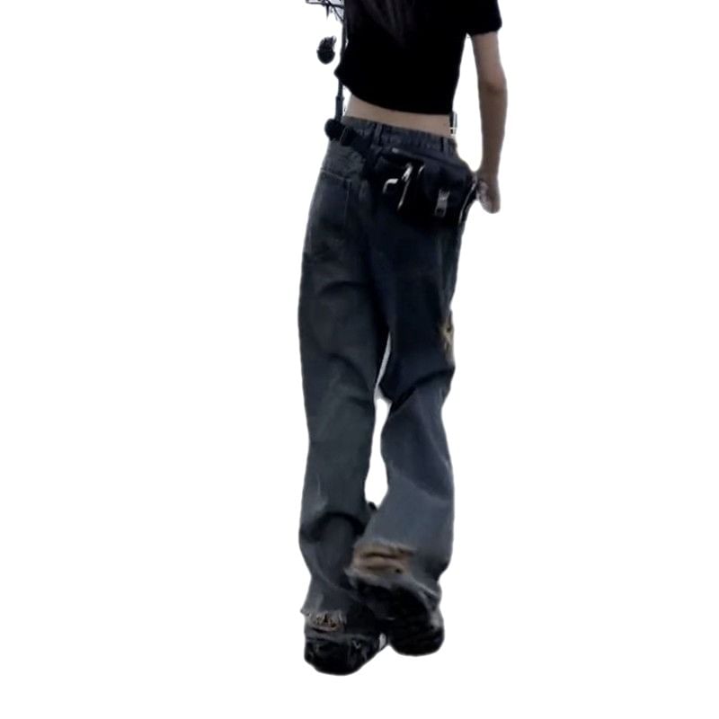 Vhancy - Low Rise Distressed Baggy Jeans
