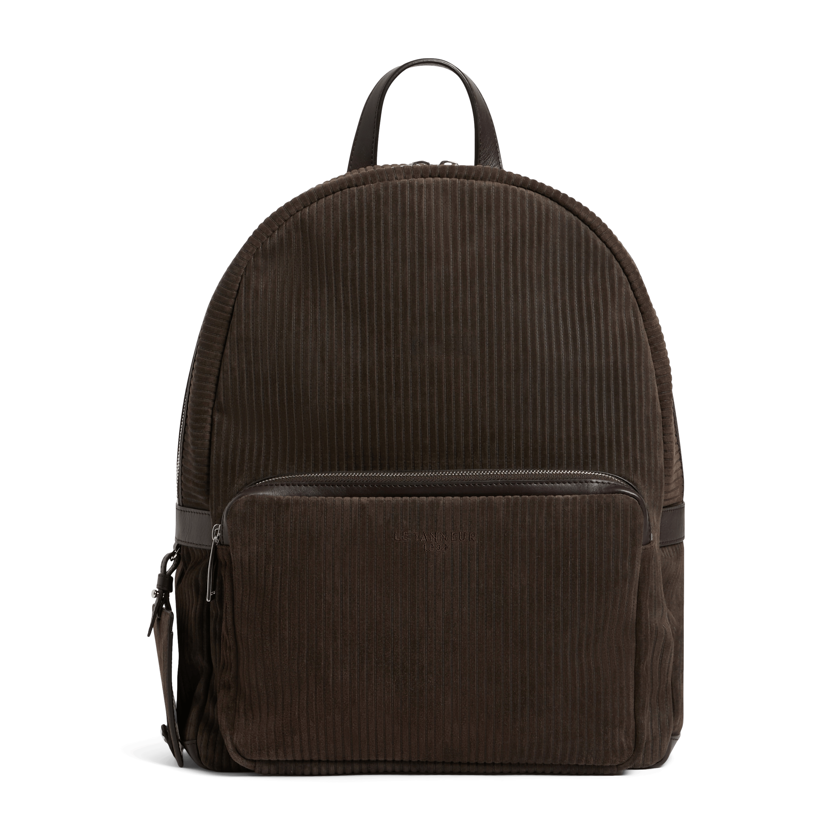 EMILE - Sac à dos en cuir velours côtelé | Marron