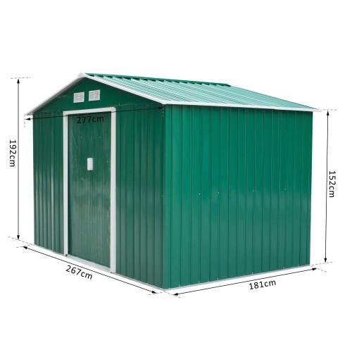 Casinha de jardim metálica Outsunny, verde