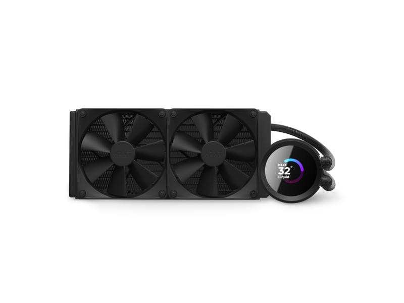 NZXT Wasserkühlung Kraken 240 Schwarz Wasserkühler für Intel und AMD Prozessorsockel mit LCD-Anzeige