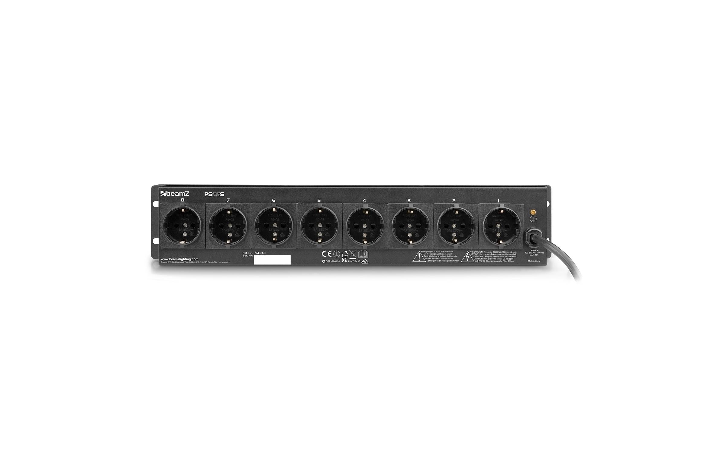 Lichtsteuerung PS08SSwitch Panel für Schuko Stecker, 8-Kanal