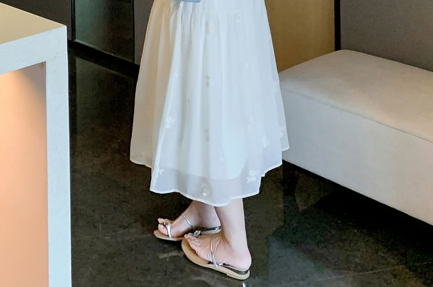 Krezol - Plus Size Korte Mouw Vierkante Hals Zomerjurk / Midi Zomerjurk