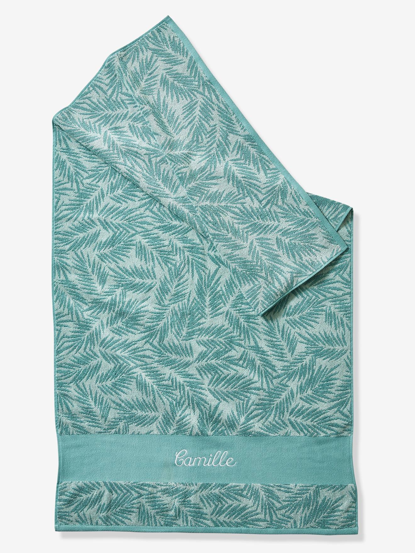 Toalha de banho estampada verde média personalizável