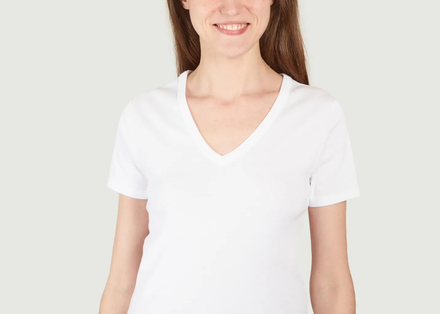 T-shirt col V en coton bio Petit Bateau