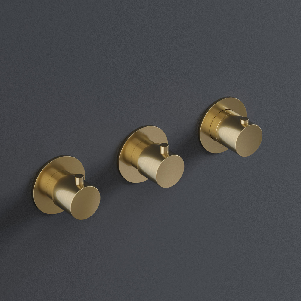 Hotbath Cobber afbouwdeel Inbouw Douche Thermostaat Horizontaal Geborsteld Messing PVD CB7067