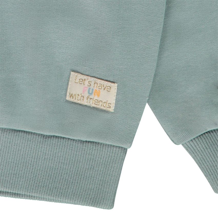 Sweat molleton oversize à capuche uni pour fille - Bleu moyen