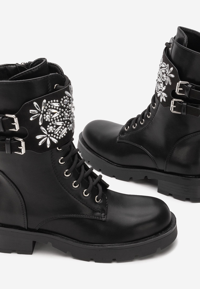Bottines à lacets femme noirs Meghann V2