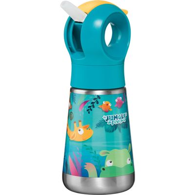 Gourde MINIZ en acier inoxydable 350 ml pour enfants – Design Jungle Fever – Étanche et écologique