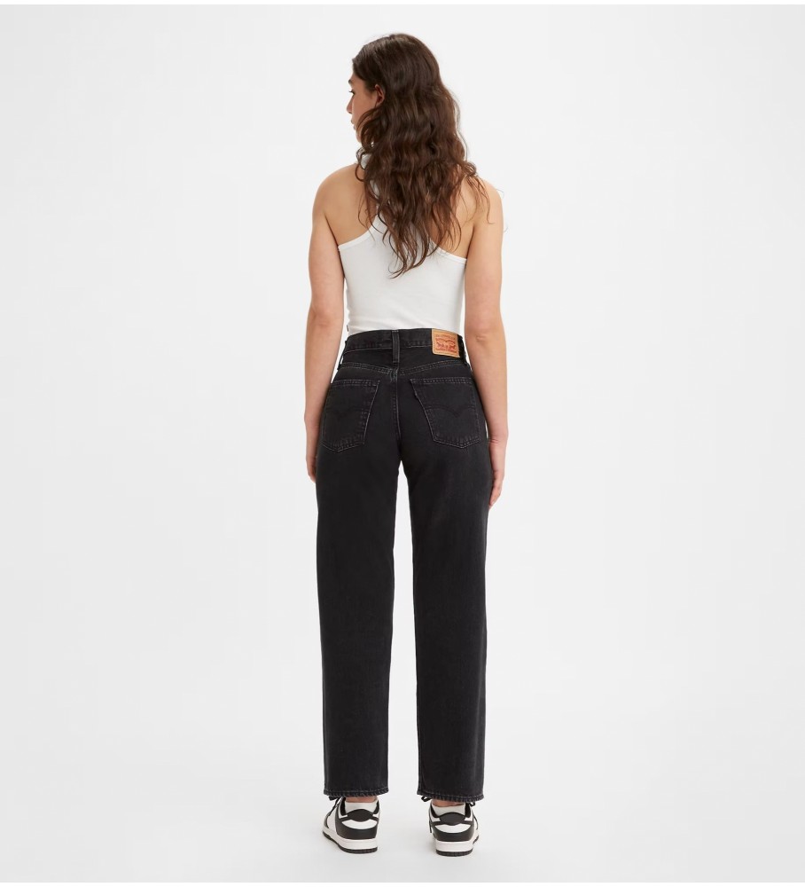 Calça jeans Levi's 94 preta, estilo baggy.