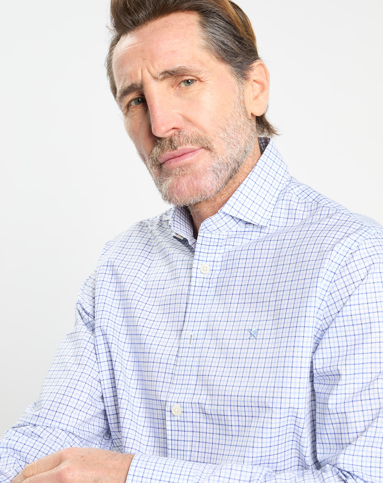 Hackett London Chemise Regular Fit vichy tricolore bleue