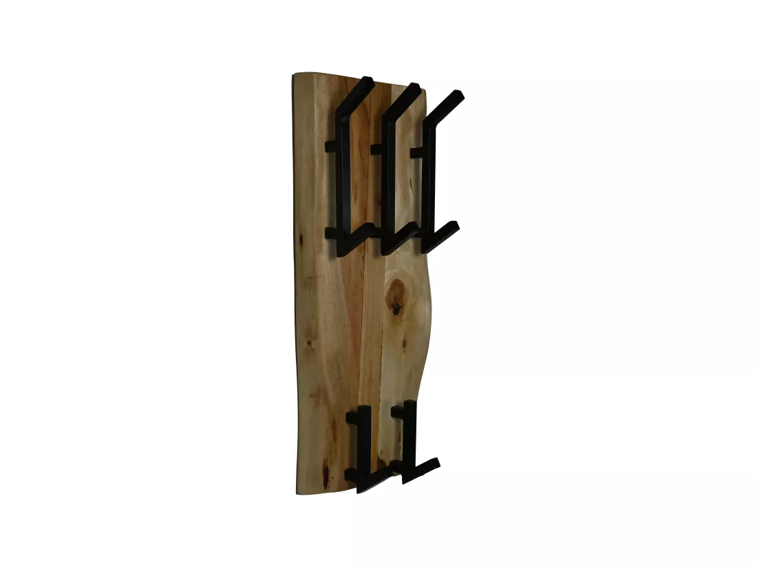 Soho Live Edge - Porte-manteaux - Bois d'acacia/métal - Coloris Naturel - 25x13x60 cm