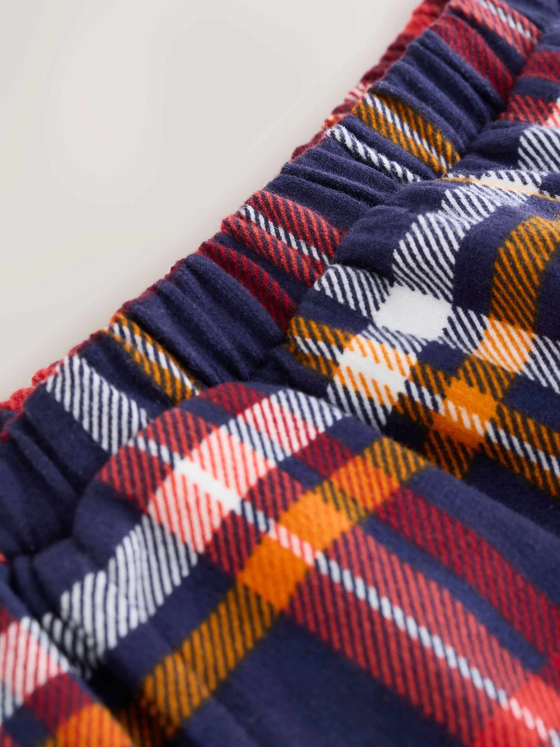 Marineblauw geruit - Broek met wijde kortere pijpen (3mnd -7jr)
