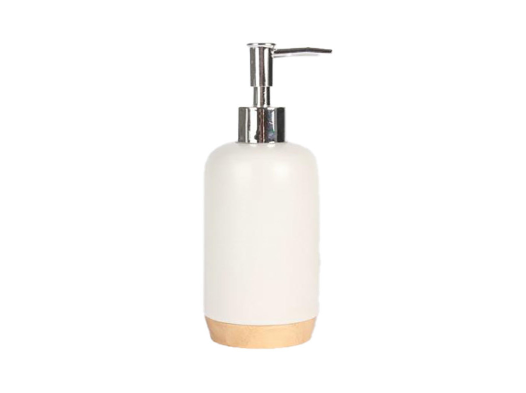 DOSEADOR CERÂMICA ACTUEL BRANCO COM BASE BAMBOO