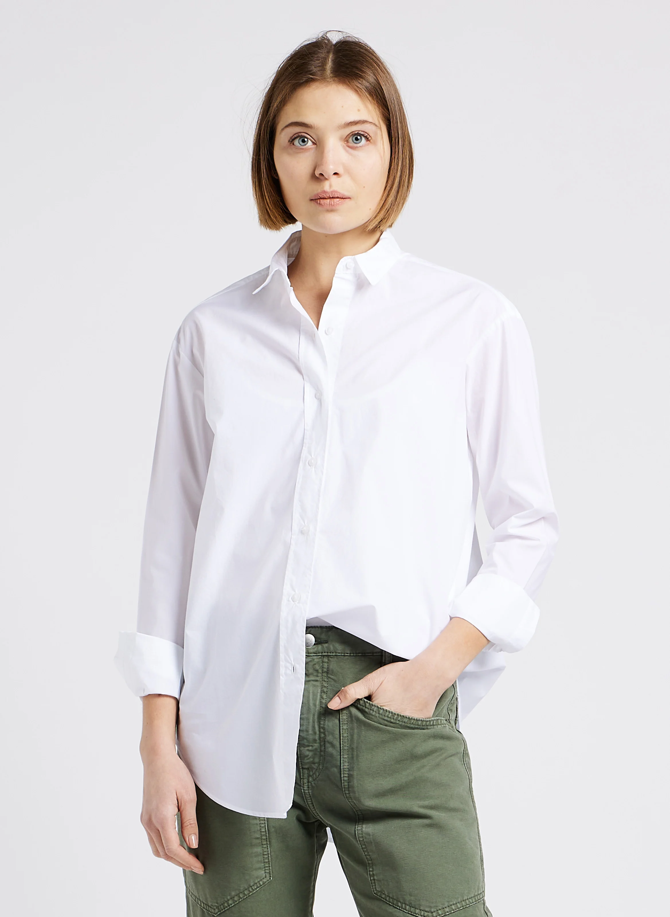 Chemise ample en coton | Blanc