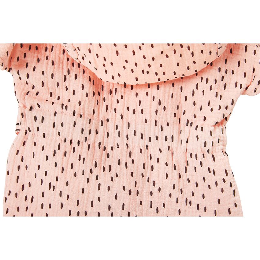 Peignoir de bain à capuche imprimé en gaze de coton - Rose