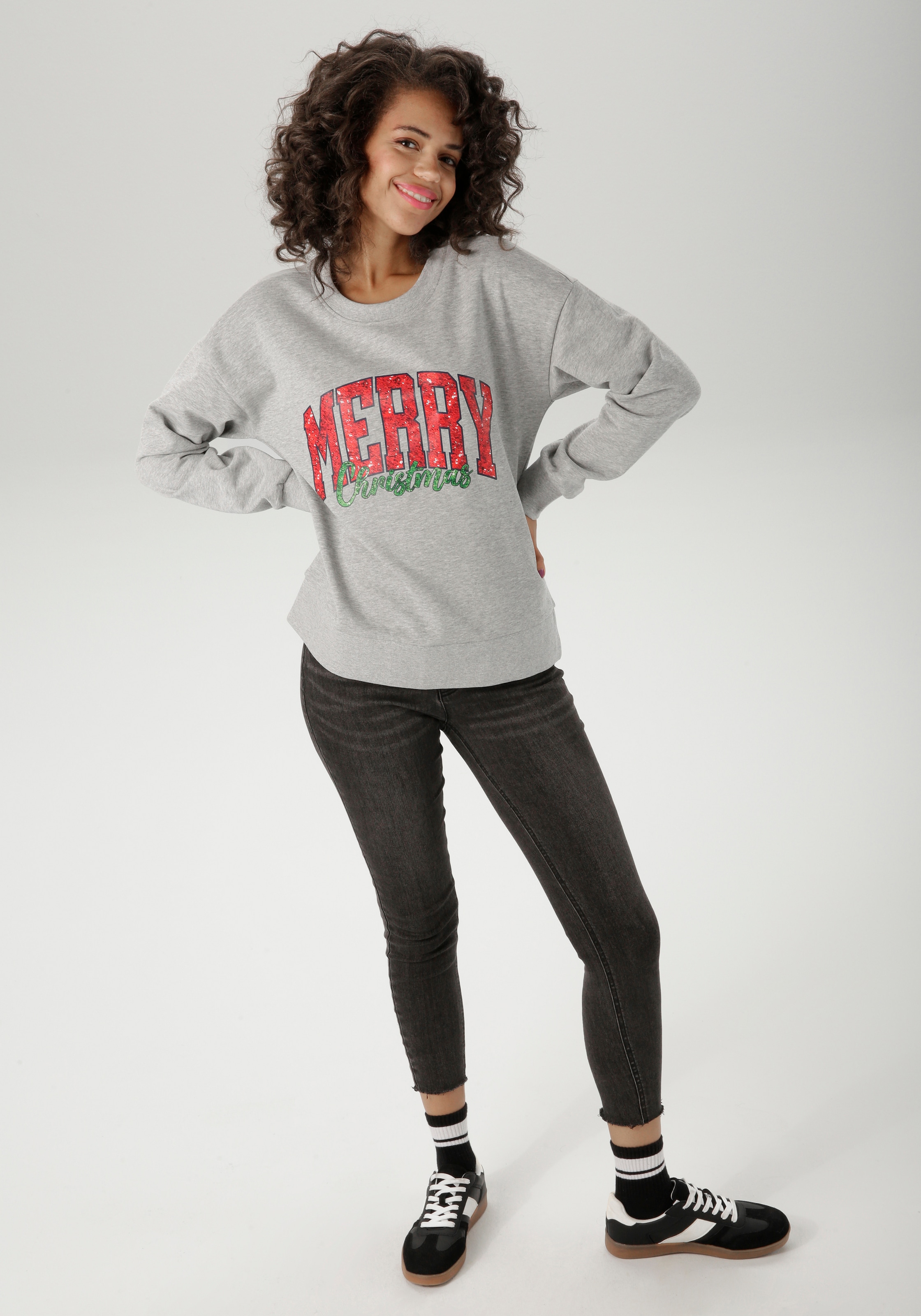 Aniston CASUAL Weihnachtssweatshirt , mit 