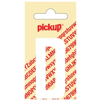 Pickup plakletter D wit mat 60 mm