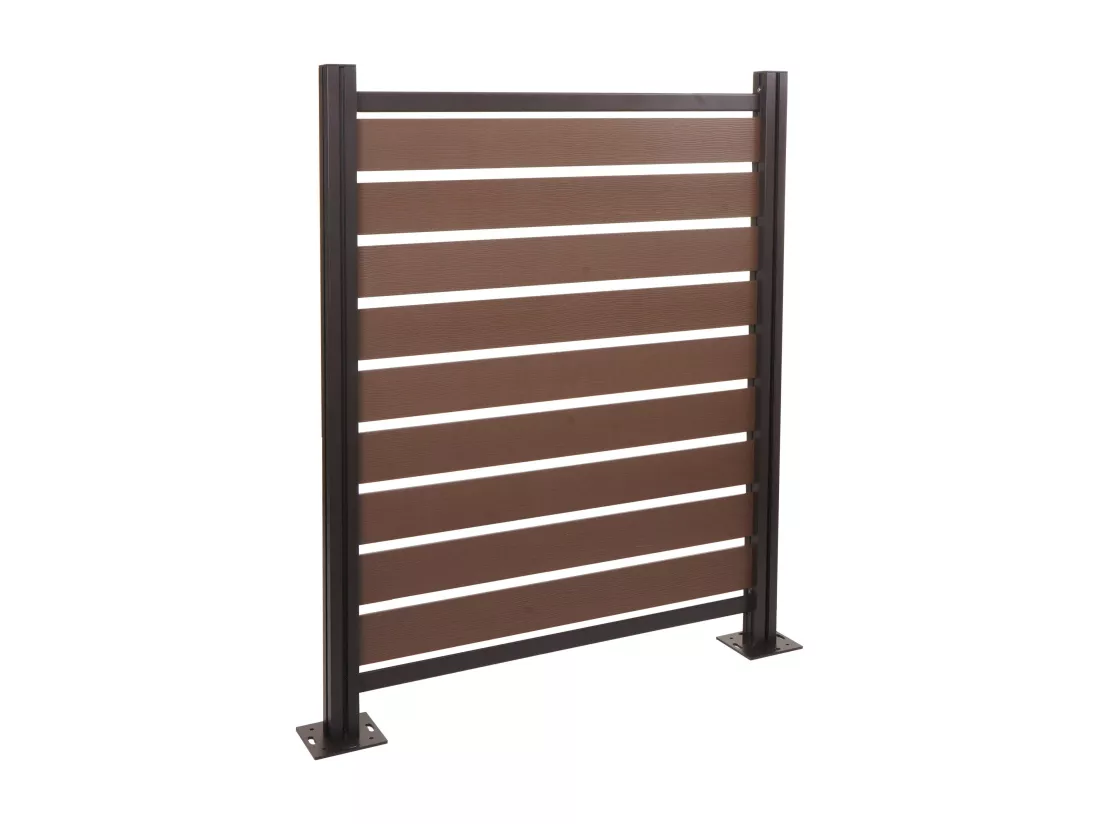 Clôture pour poubelles en aluminium MCW-K57, marron