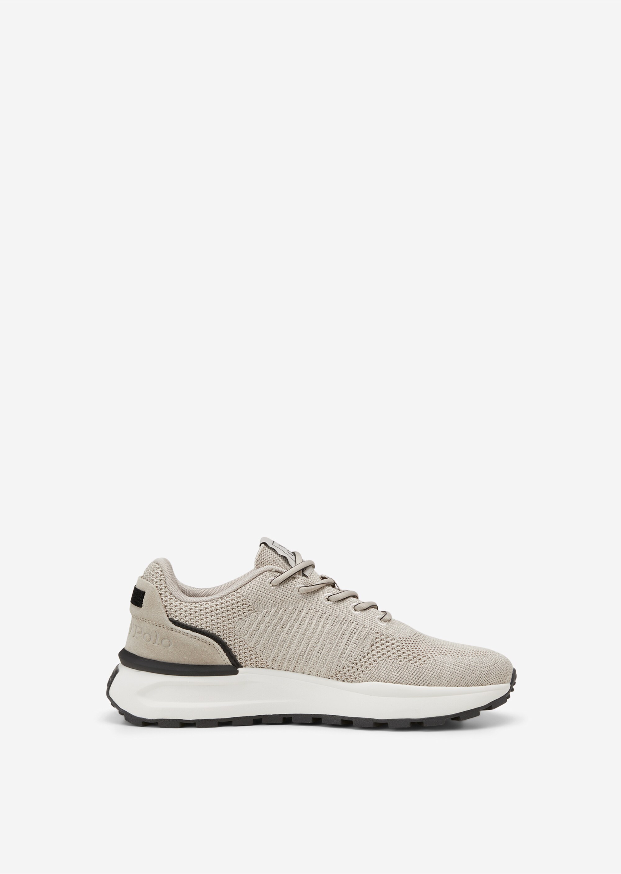 Sneaker aus Jacquard-Knit und Veloursleder