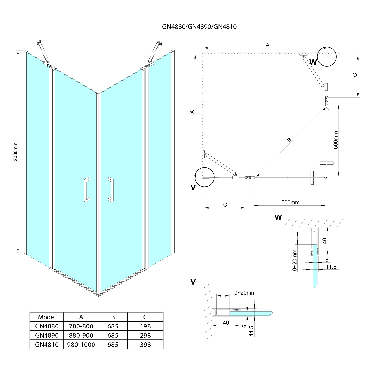 Gelco Loro douchecabine met draaideuren 80x80cm chroom