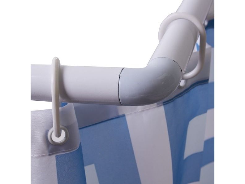 MSV Duschvorhangstange 3-teilig 80 x 2.5 cm, Weiss Modulare Duschvorhangstange aus Aluminium