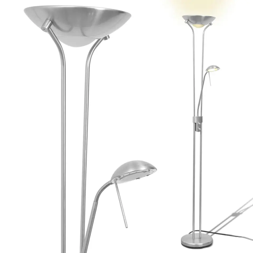 vidaXL - Staande Lamp - Zilver - Staal