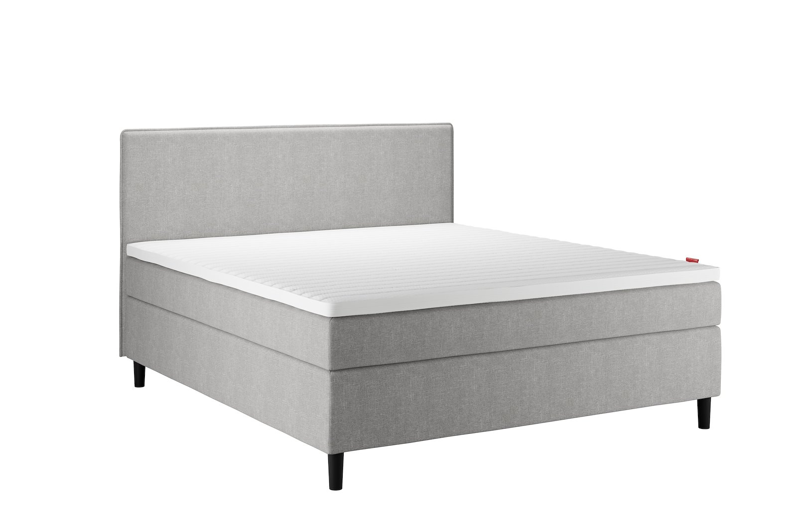 Sensitive 200 Kontinental 180x200 cm Tekstil Mica 15 Medium/Medium m/Premium hyperflex overmadrass og Round black ben 13cm, gavl selges separate.