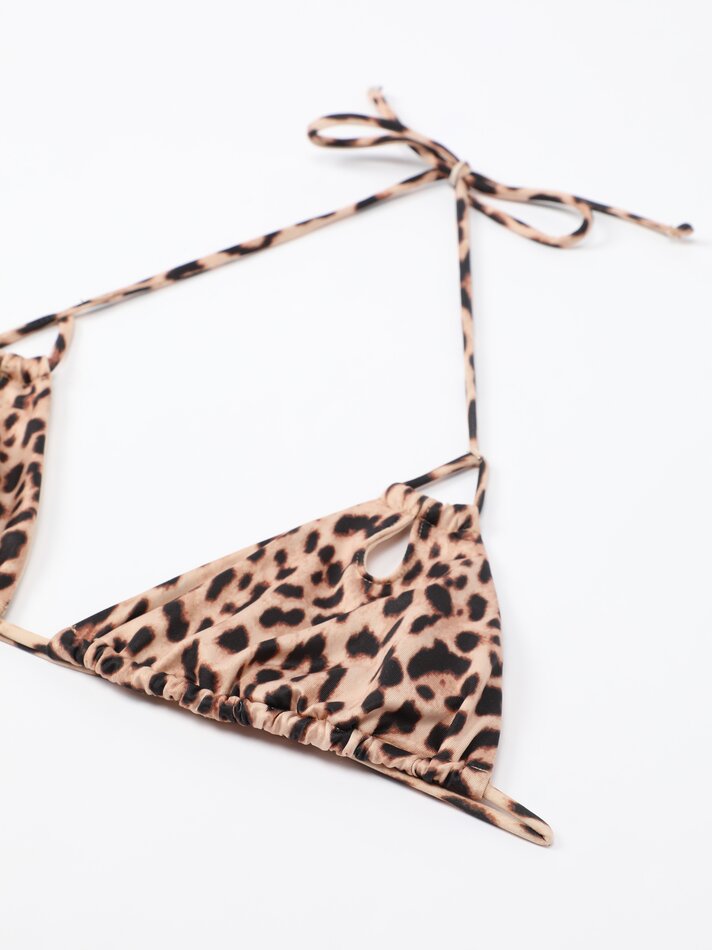 Top de biquíni - Estampa de leopardo