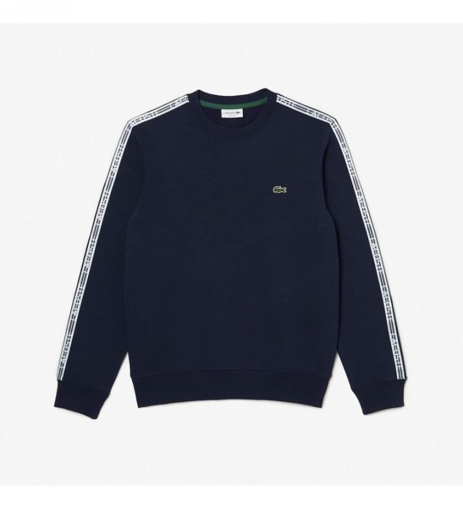 Moletom de flanela Lacoste com logo listrado em azul marinho