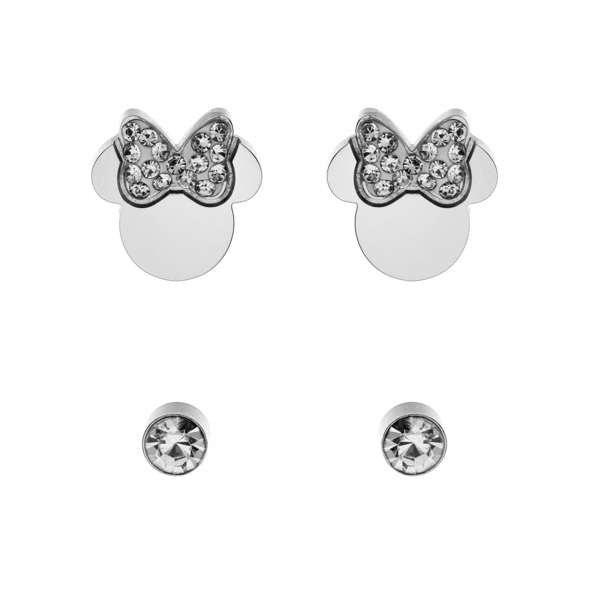 Lot de 2 paires de boucles d'oreilles Disney ornées de Cristaux scintillants - Minnie