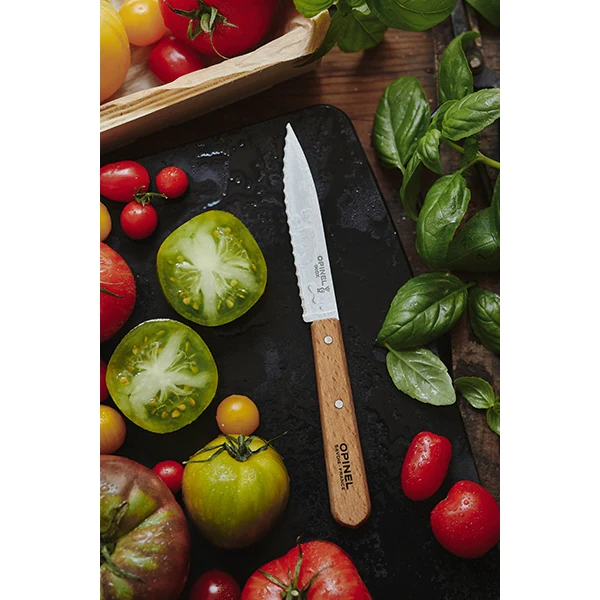 Couteau N°113 lame crantée inox 10 cm naturel Opinel