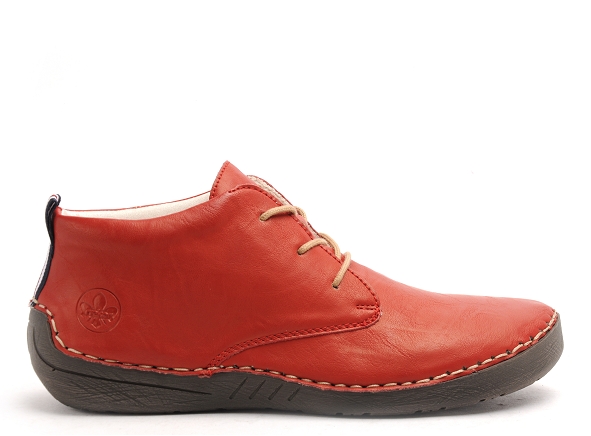 Rieker boots bottine plates femme 52522 rouge