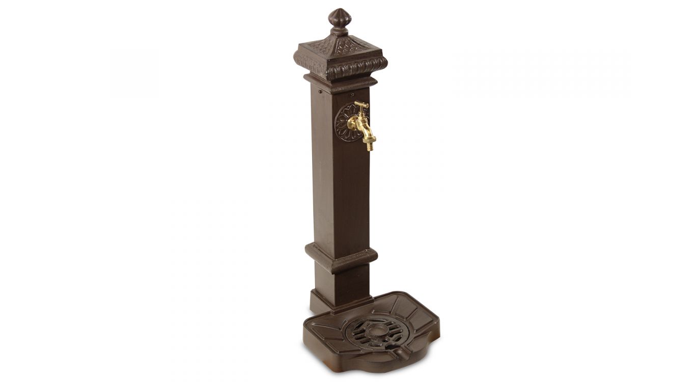 Fontaine de jardin aluminium-métal marron 29x33x76cm
