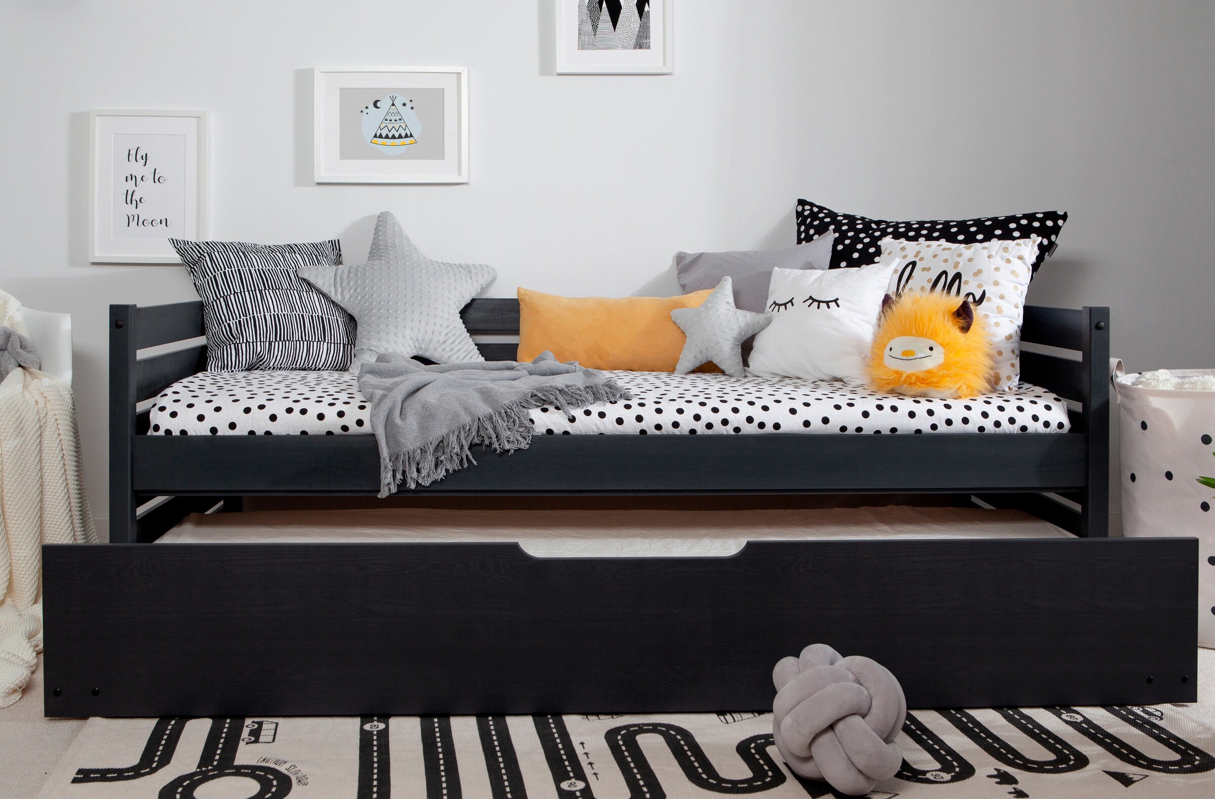 Ticaa Sofabett Naomi inkl. Ausziehbett, 90x200 Grau