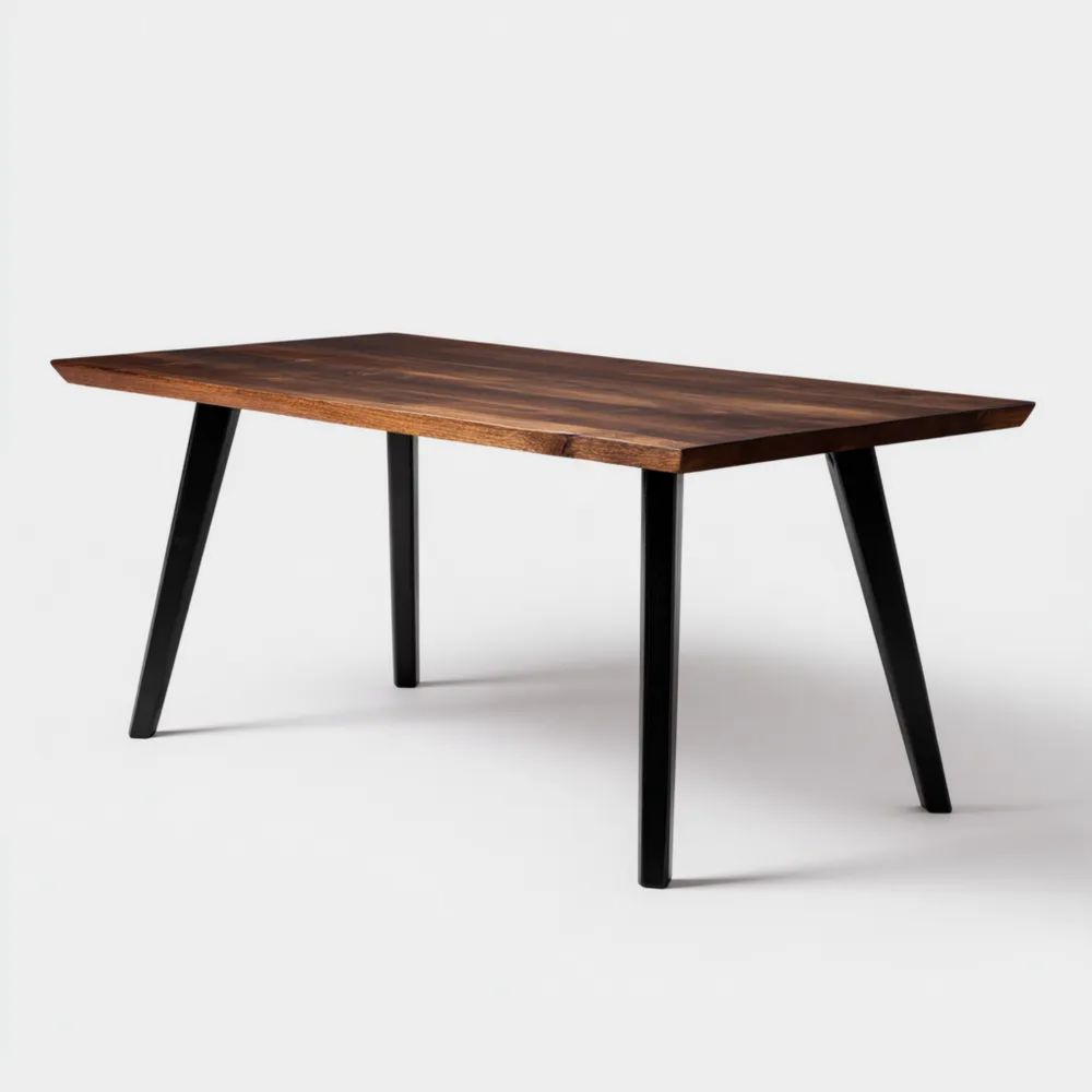 Esstisch Massivholz 160x85x75 cm - Nussbaum - Industrieller Stil