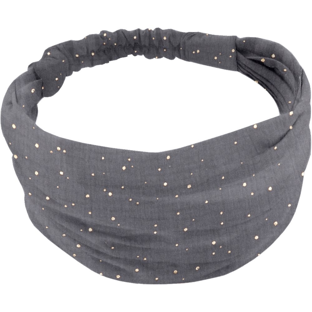Bandeau Fichu Bébé Gaze Gris Or