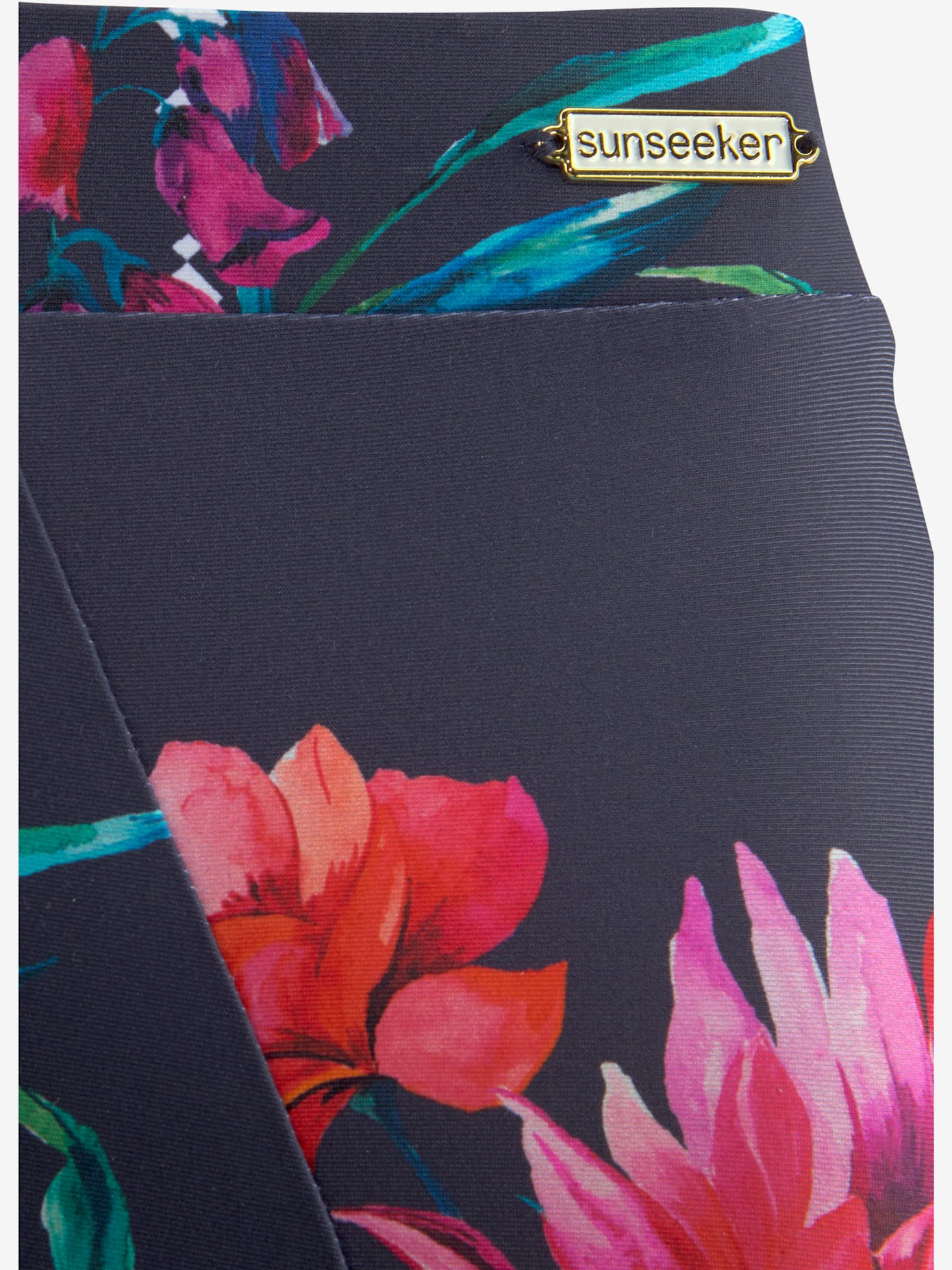Bas de maillot de bain taille haute imprimé floral moderne