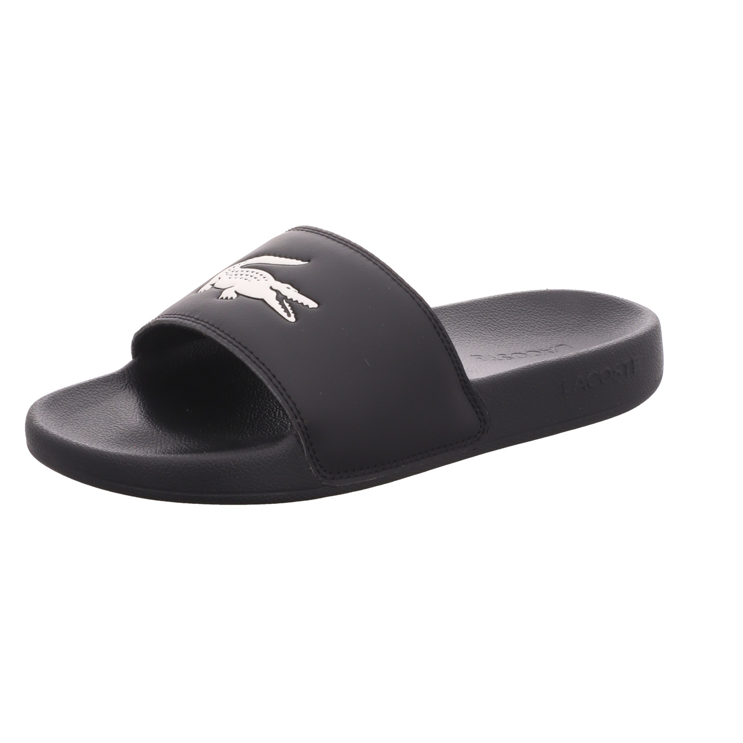 Lacoste Herren-Badepantolette Schwarz-Weiß