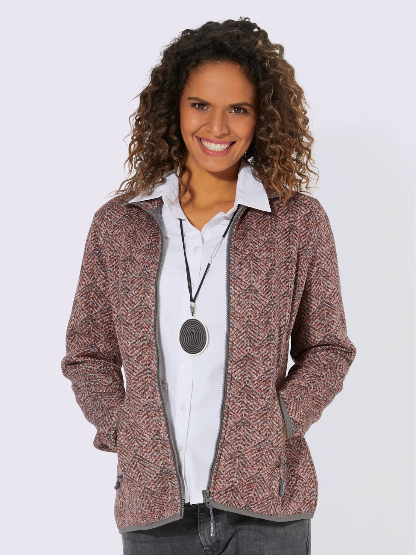 Veste polaire polaire tricotée à l'intérieur légèrement gratté